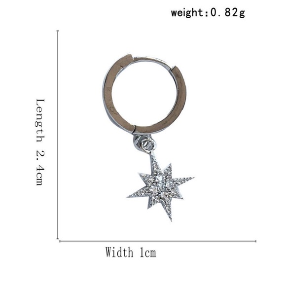 Last one Moon Star Huggie Earrings - Picture 3 of 8